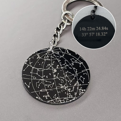’Black Night’ Personalised Keychain of Your Star in the Sky