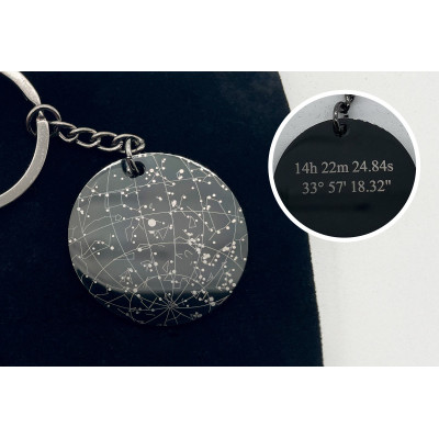 ’Black Night’ Personalised Keychain of Your Star in the Sky